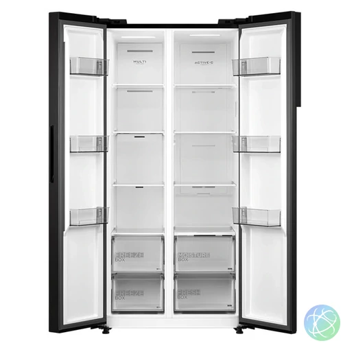 Midea MDRS619FIE45 inox, Side-by-side, Hűtő:271L, Fagyasztó:189L, No frost hűtőszekrény