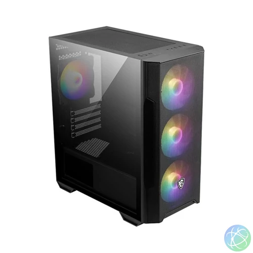 MSI FORGE M100R (táp nélküli) ablakos 4xARGB fekete mATX ház