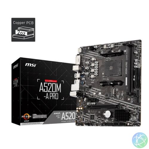 MSI A520M-A PRO AMD A520 SocketAM4 mATX alaplap