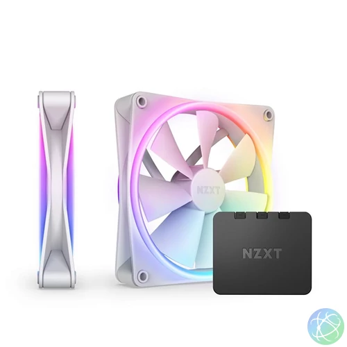 NZXT 2xF140 RGB DUO fehér ventilátor & RGB vezérlő