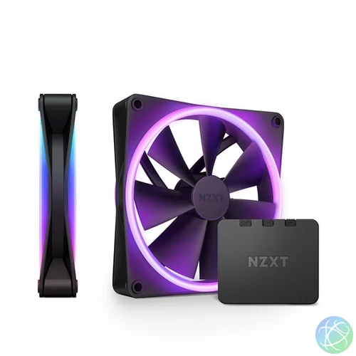 NZXT 2xF140 RGB DUO fekete ventilátor & RGB vezérlő