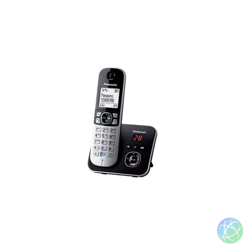 Panasonic KX-TG6821PDB DECT fehér háttérvil. kihang. üzenetrögzítős hívóazonosítós fekete telefon