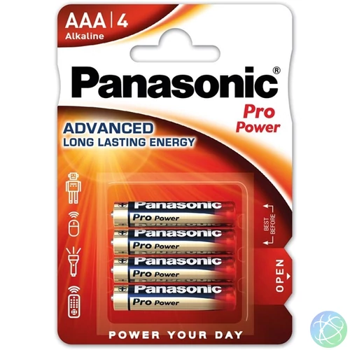 Panasonic LR03PPG/4BP 1,5V AAA/mikro tartós alkáli elem 4 db/csomag