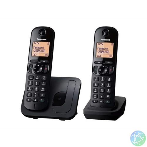 Panasonic KX-TGC212PDB DUO DECT hívásazonosítós fekete vezetéknélküli telefon