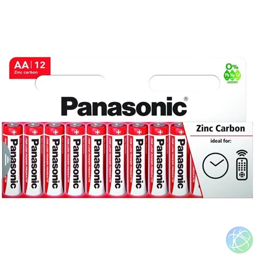 Panasonic Red Zinc AA ceruza 1.5V cink-mangán tartós elem 12db/csomag
