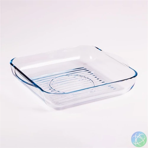 BORCAM négyzetes hőálló üvegedény fogóval  3.250ml, 318*282*60mm 