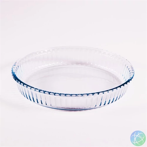 BORCAM kerek bordázott hőálló üvegedény 1.720ml, 260*45mm