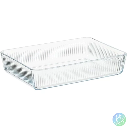 BORCAM négyzetes bordázott hőálló üvegedény  3.000ml, 306*209*64mm 