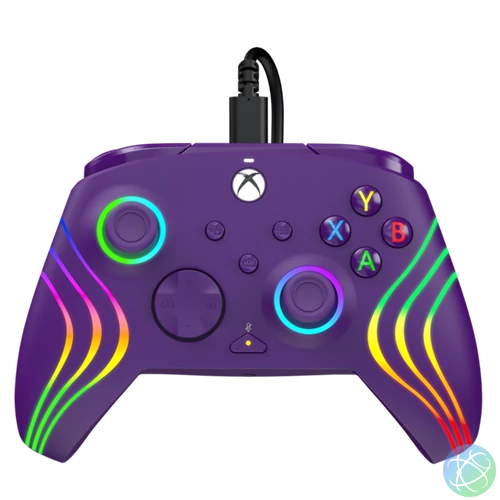 PDP 049-024-PR Afterglow Wave Xbox Series X|S/Xbox One/PC vezetékes RGB LED lila kontroller