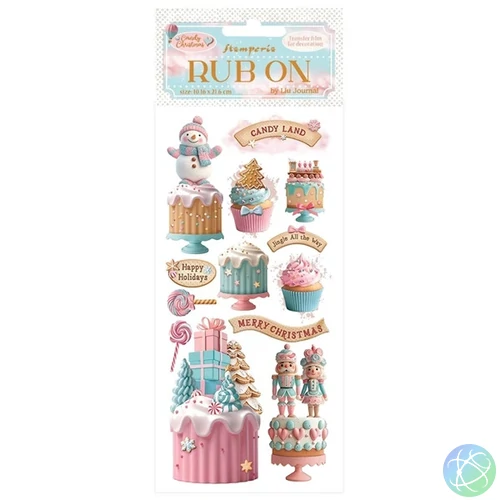 Pentart Candy Christmas cakes 10,2x21,6 cm kaparós matrica