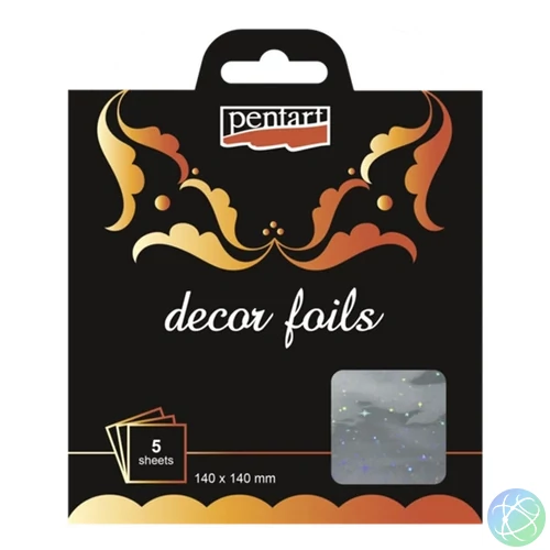 Pentart 14 x 14 cm 5 db/csomag hologramos csillagos dekorfólia
