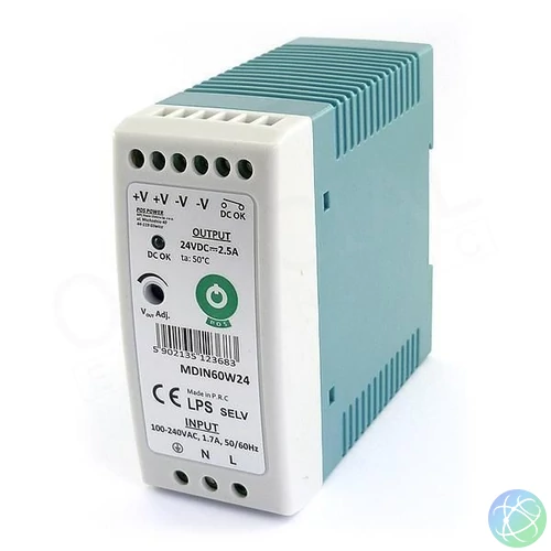 POS POWER MDIN60W24 24V/2.5A 60W DIN sínre szerelhető LED tápegység
