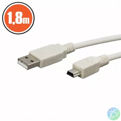 PRC USB 2.0 A - mini USB 2.0 B 1.8m kábel