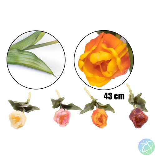 IRIS dekor virág tulipán gumi szálas 4 szín fodros