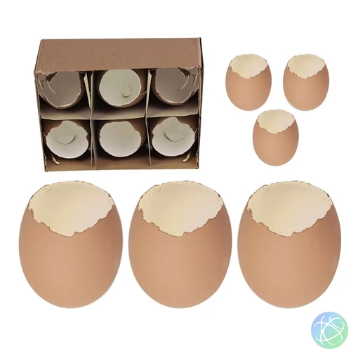 IRIS dekor tojás x6 barna/krém 12x9cm