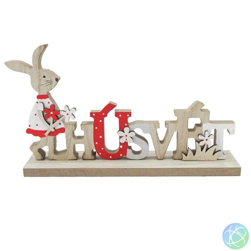 IRIS dekor fa húsvét feliratos nyúl 23x13cm