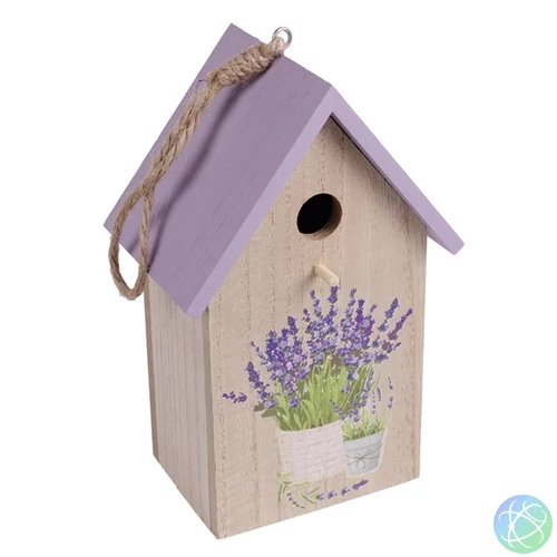 IRIS dekor fa akasztós ház levendulás 10x8x18cm