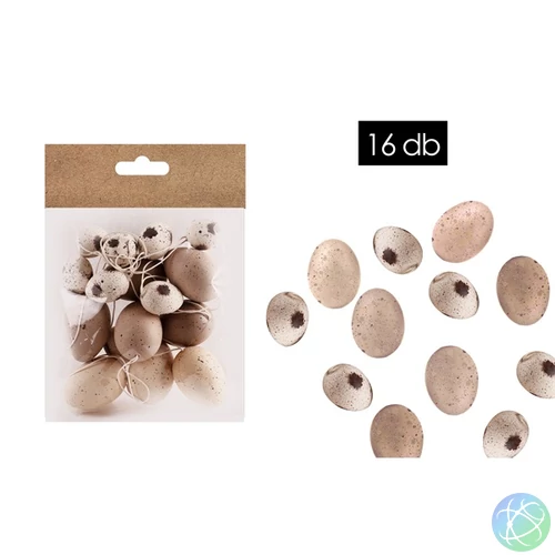 IRIS dekor műanyagtojás x16 natúr 3x4/4x6cm