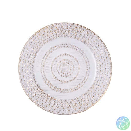 IRIS műanyag tálca, körös, antik fehér 33 cm