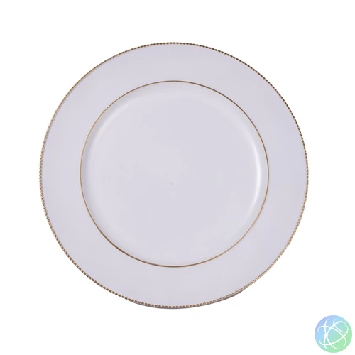 IRIS műanyag tálca, arany dísz széllel, fehér 33 cm