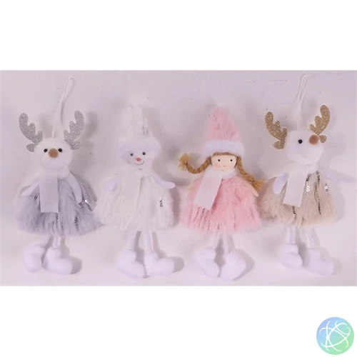 IRIS textil akasztós karácsonyi figura, 16 cm