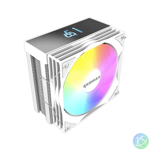 RAIDMAX AM1204W ARGB 120mm fehér hőfok kijelzős processzor hűtő