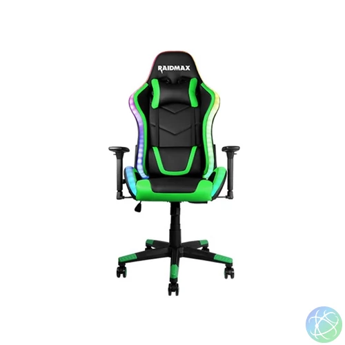 RAIDMAX Drakon DK925 fekete / zöld ARGB gamer szék