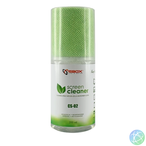 Sbox CS-02 tisztító folyadék (200ml) + mikroszálas kendő