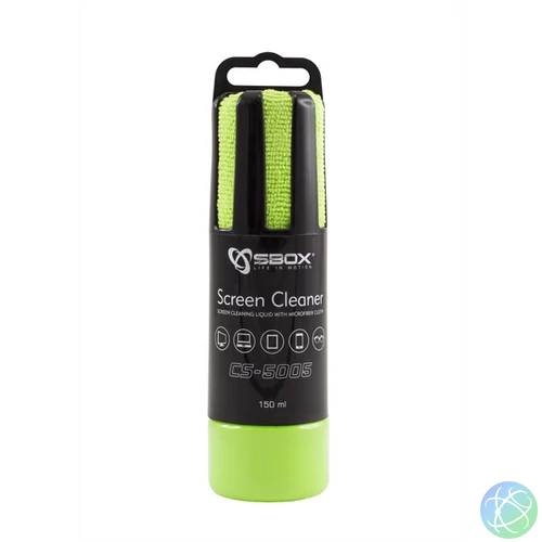 Sbox CS-5005G tisztító folyadék (150ml) + zöld mikroszálas kendő