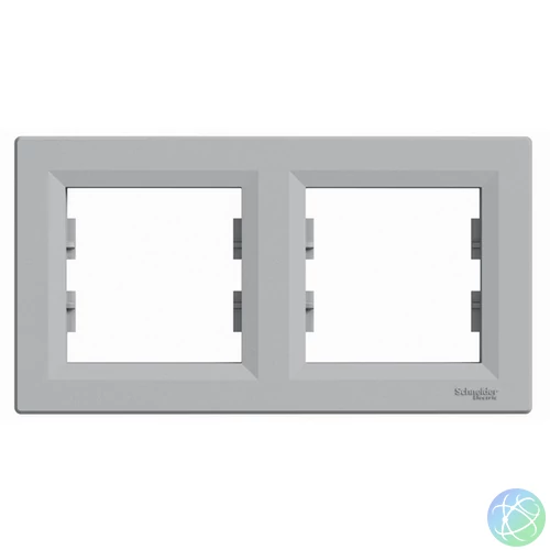 Schneider EPH5800261 ASFORA vízszintes alumínium kettes keret
