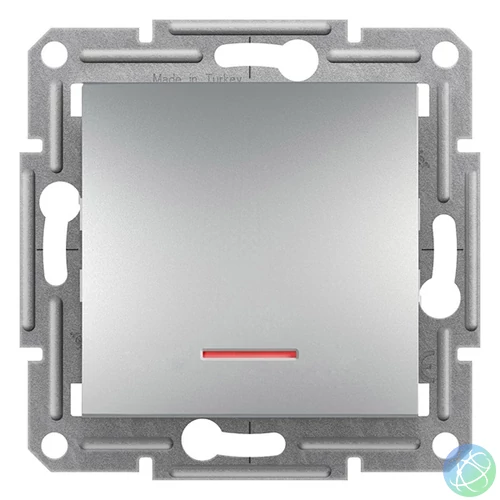 Schneider EPH1500161 ASFORA jelzőfényes/rugós bekötés/alumínium váltókapcsoló