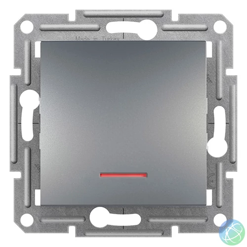 Schneider EPH1500162 ASFORA jelzőfényes/rugós bekötés/acél váltókapcsoló