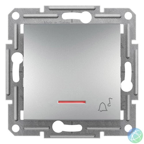 Schneider EPH1700161 ASFORA jelzőfényes/csengőjel/rugós bekötés/alumínium egypólusú nyomó