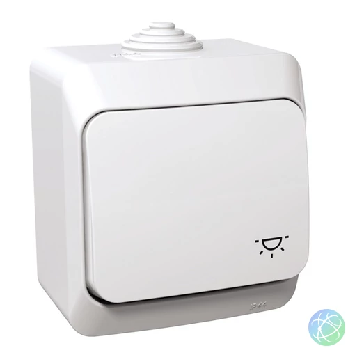 Schneider WDE000513 CEDAR PLUS lámpajellel IP44 fehér egypólusú nyomó