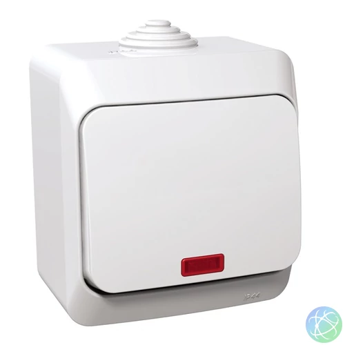 Schneider WDE000561 CEDAR PLUS jelzőfénnyel/IP44 fehér váltókapcsoló