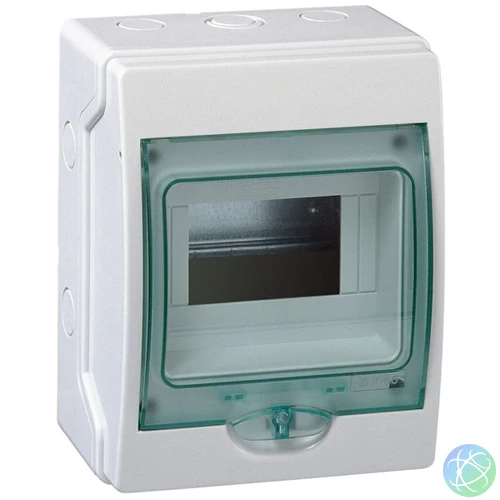Schneider 13442 Kaedra 1x6 modul/falon kívüli/átlátszó ajtó/szürke mini elosztó