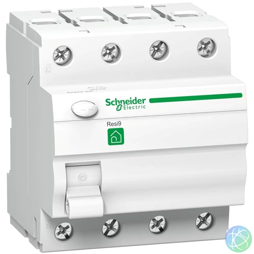 Schneider R9R11425 RESI9 AC osztály, 25A, 30mA 4 pólusú áram-védőkapcsoló