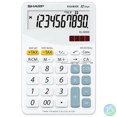 Sharp ELM332BWH napelemes asztali számológép
