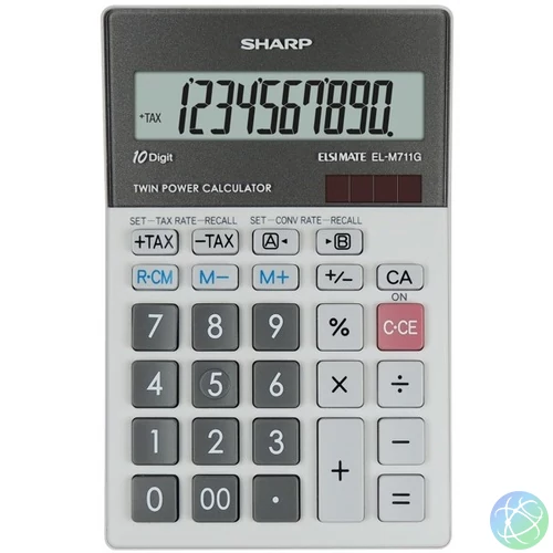 Sharp ELM711PGGY napelemes asztali számológép