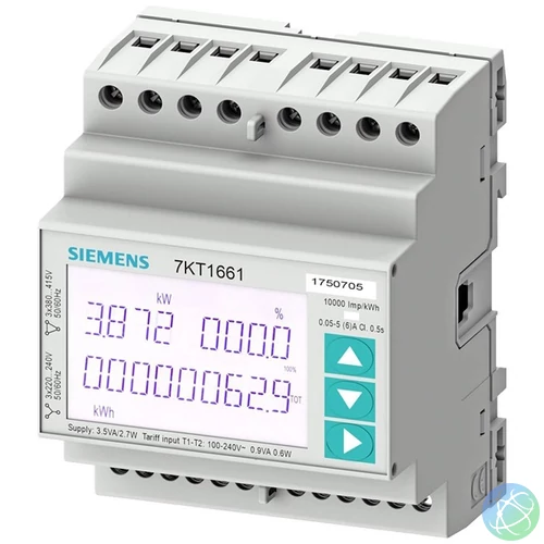 Siemens 7KT1662 SENTRON 7KT PAC1600 LCD 230 V Modbus RTU + MID/kalapsínre fogyasztásmérő