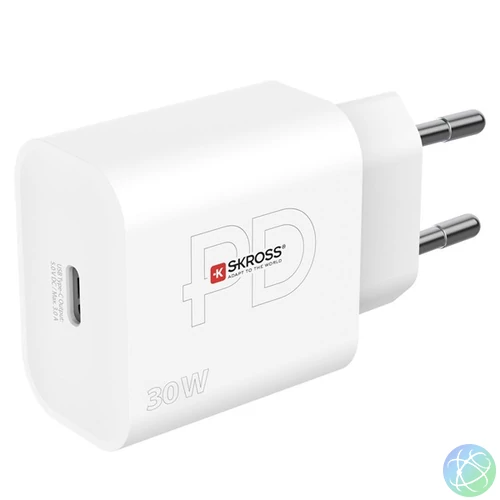 Skross 30W PD USB C fehér gyorstöltő
