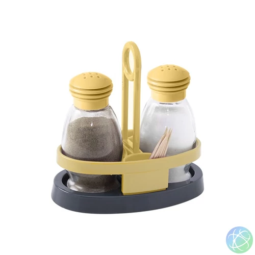 IRIS Sand üveg fűszerszóró szett tartóval, 2 darabos, 2*95ml, homokszínű 122020-582