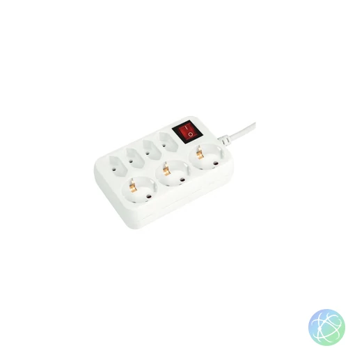 Somogyi NV 17/WH 7aljzat (4 euro+3 földelt) 1,5 méter 3x1mm2 fehér elosztó