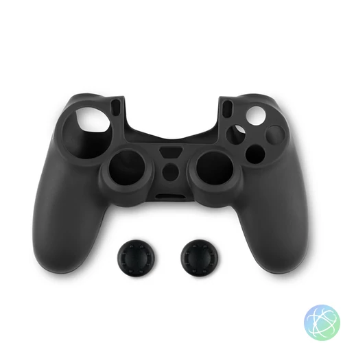 Spartan Gear 2808143 PS4 kontroller szilikon skin fekete + hüvelykujj csúszásgátló