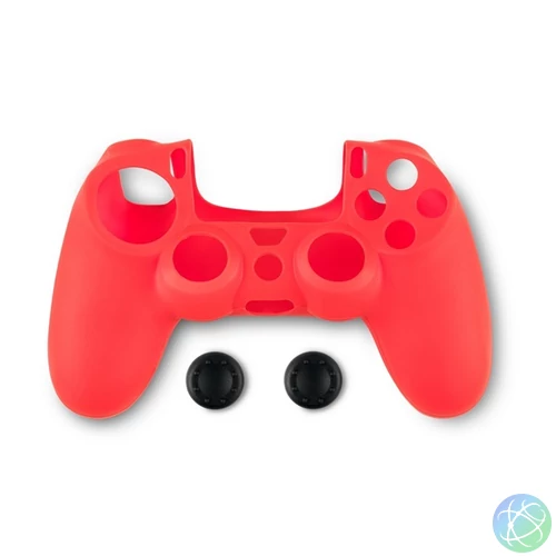 Spartan Gear 2808144 PS4 kontroller szilikon skin piros + hüvelykujj csúszásgátló