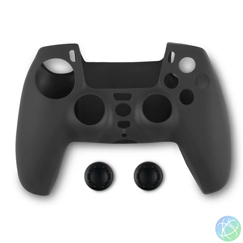Spartan Gear 2808147 PS5 kontroller szilikon skin fekete + hüvelykujj csúszásgátló