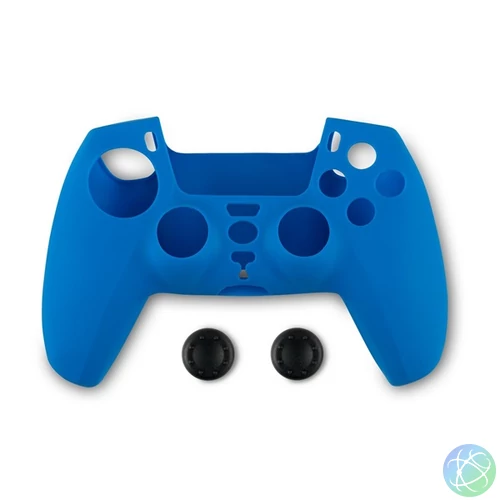 Spartan Gear 2808148 PS5 kontroller szilikon skin kék + hüvelykujj csúszásgátló