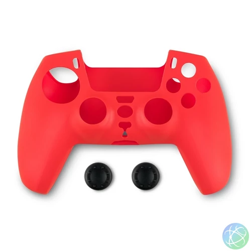 Spartan Gear 2808149 PS5 kontroller szilikon skin piros + hüvelykujj csúszásgátló
