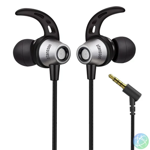 Stansson HE-104-BL 3,5mm jack mikrofonos fekete fülhallgató