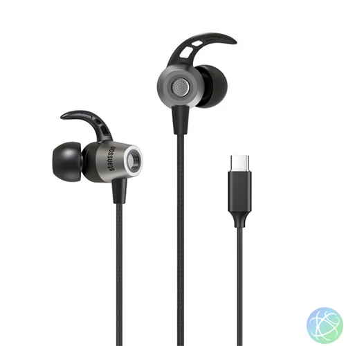 Stansson HE-105-BL USB Type-C fekete mikrofonos fülhallgató